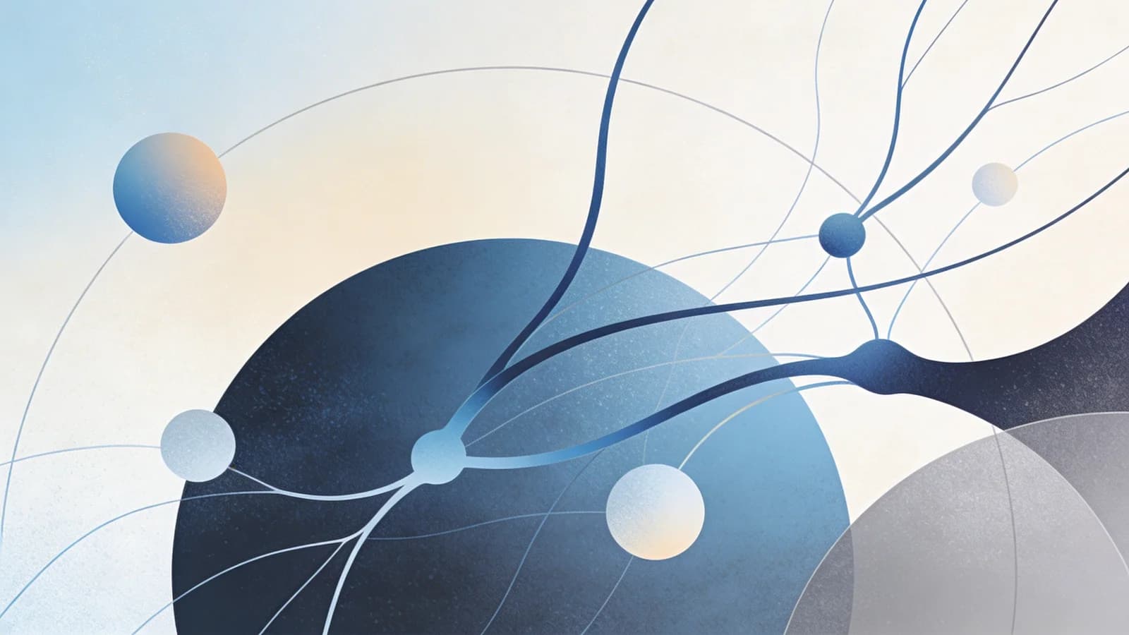 Abstract visualization of medical research showing brain pathways and treatment progress
