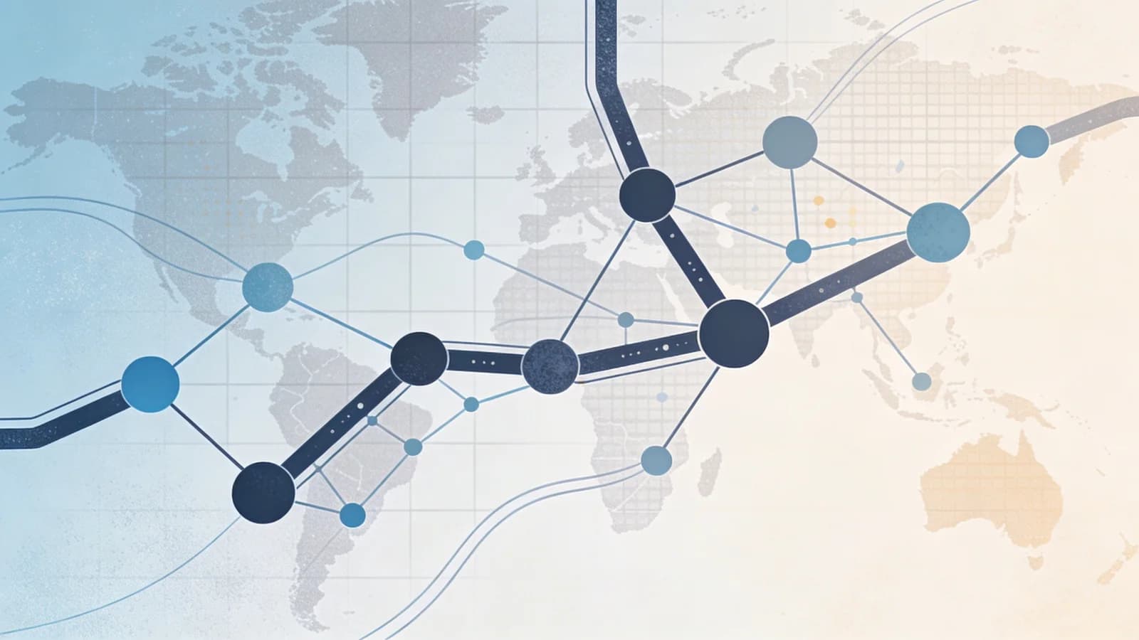 Editorial illustration showing interconnected pathways representing drug monitoring and public…