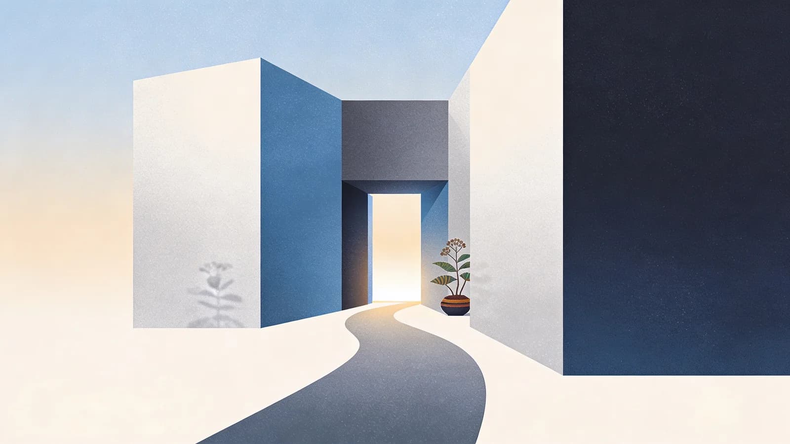 Editorial illustration of a pathway opening toward new medical treatment possibilities