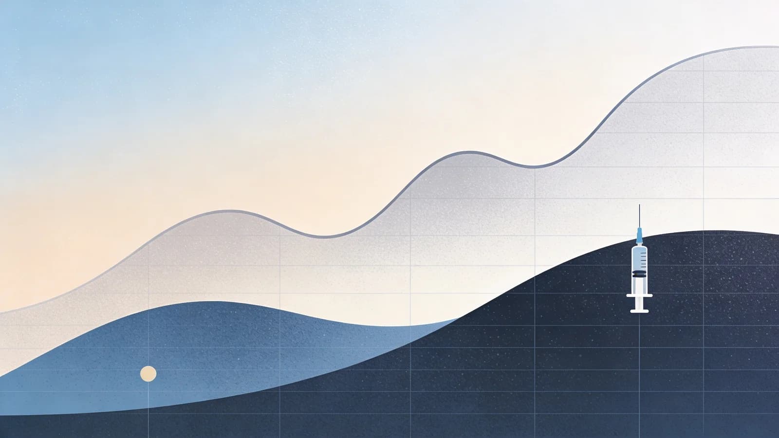 Abstract visualization of medical data showing rising overdose risk patterns