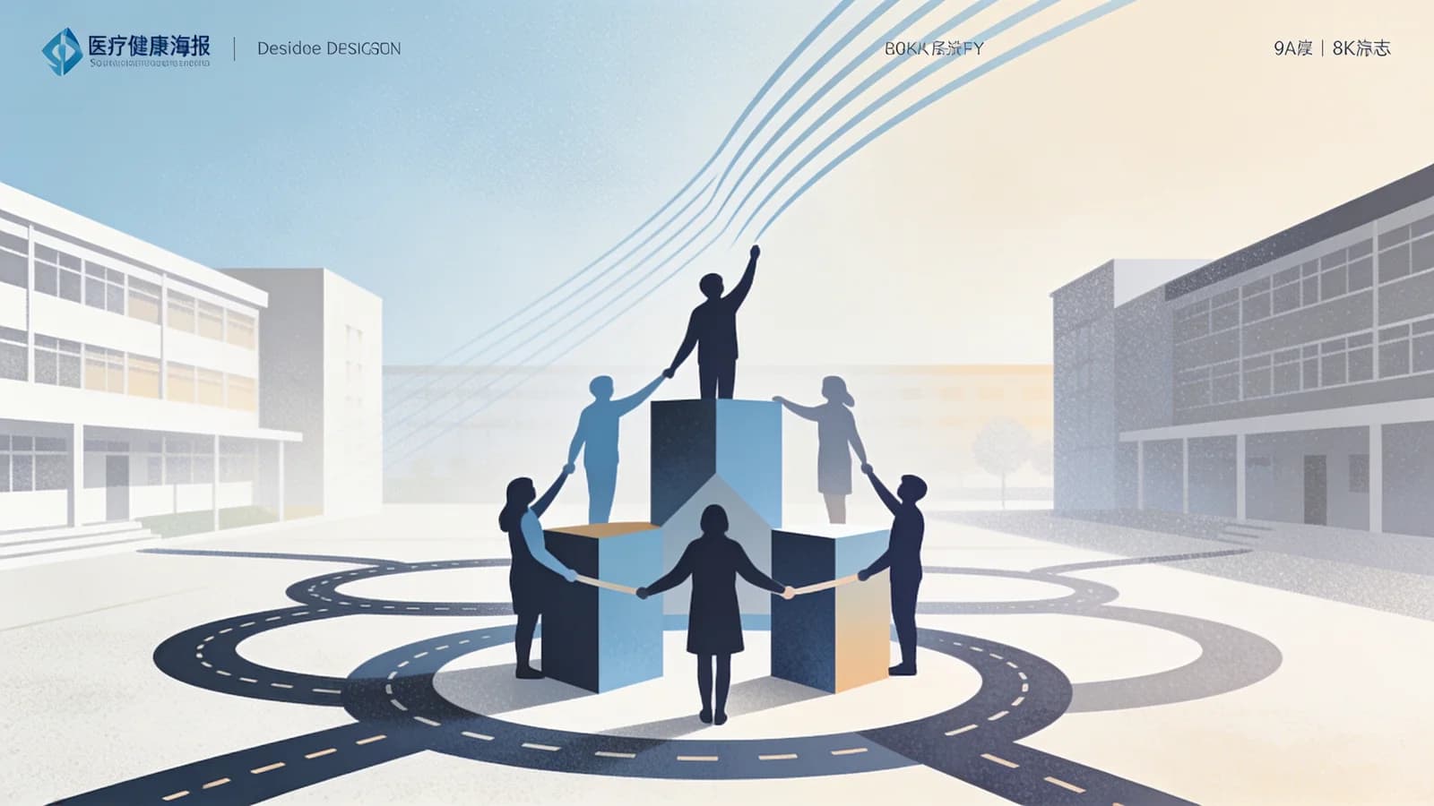 Abstract illustration of youth peer support and positive behavioral change