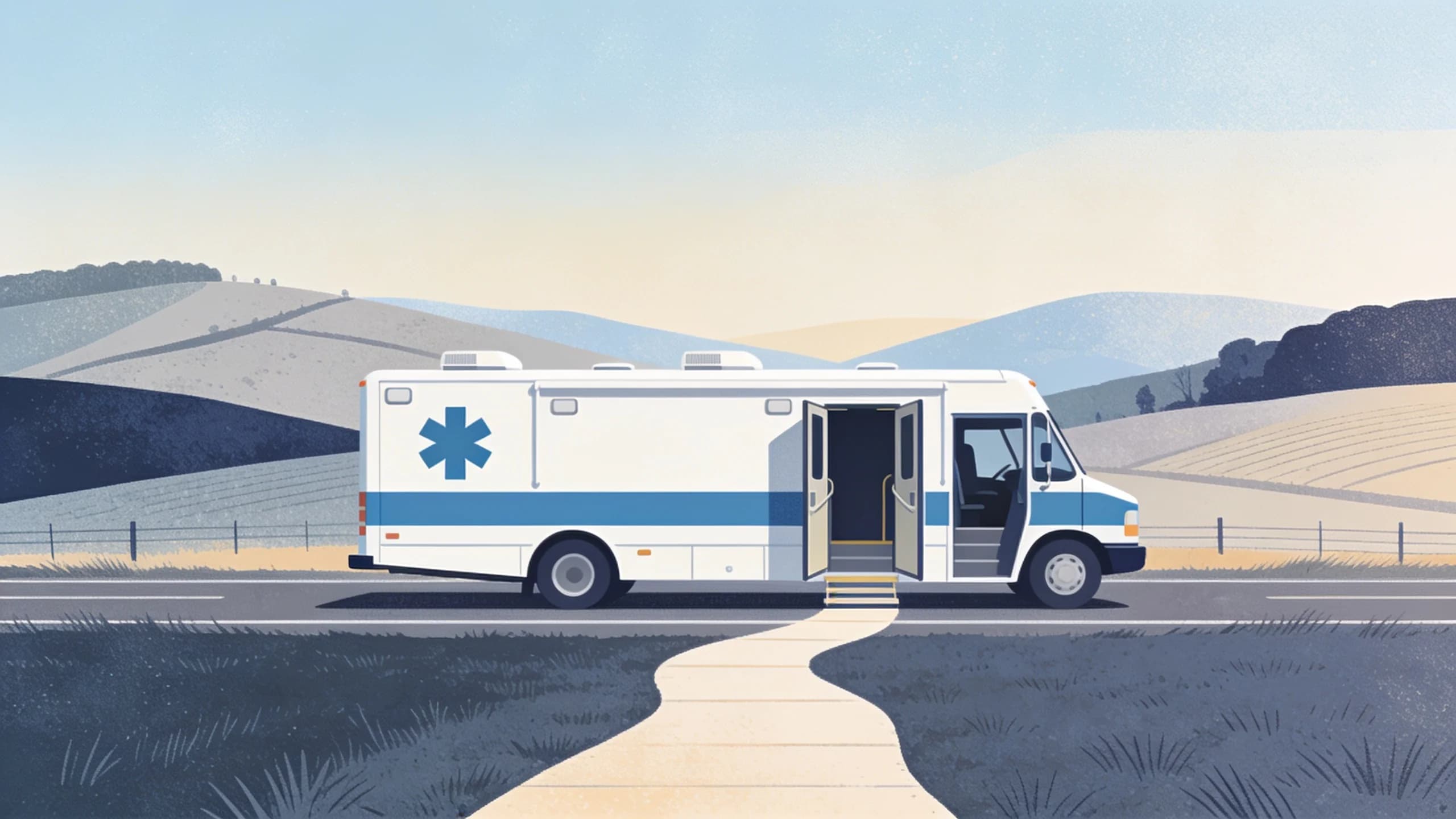Mobile medical bus providing addiction treatment services in rural North Carolina community