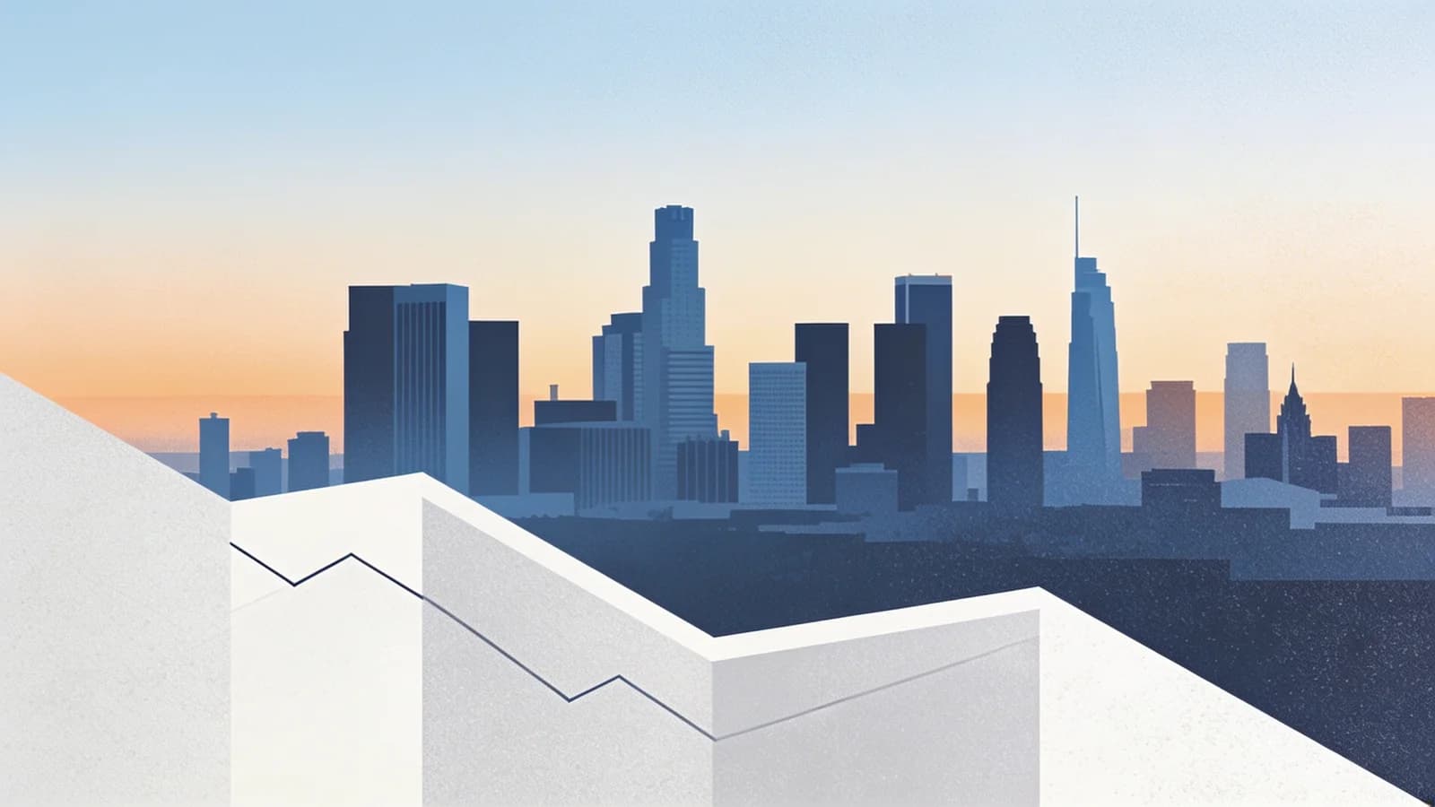 Los Angeles skyline at dawn representing hope and recovery from the opioid crisis