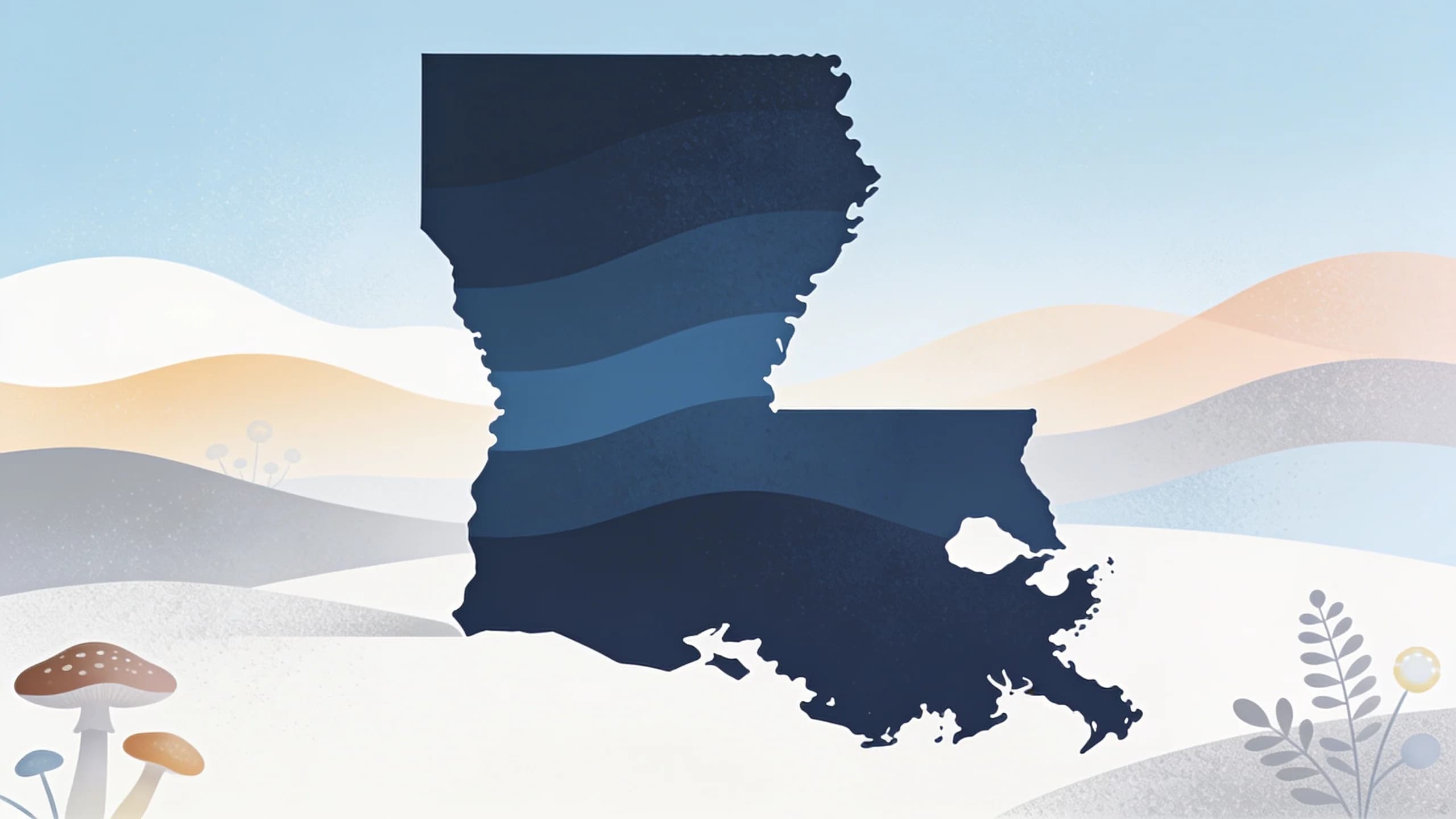 Abstract geometric illustration representing Louisiana's innovative approach to psychedelic…