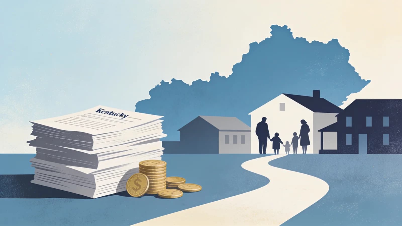 Abstract illustration of unspent funding and community need in Kentucky