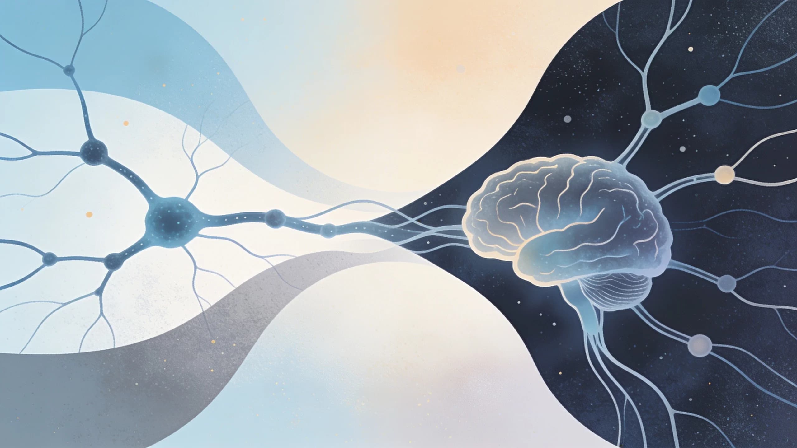 Abstract illustration of neural pathways and healing, representing psychedelic therapy research