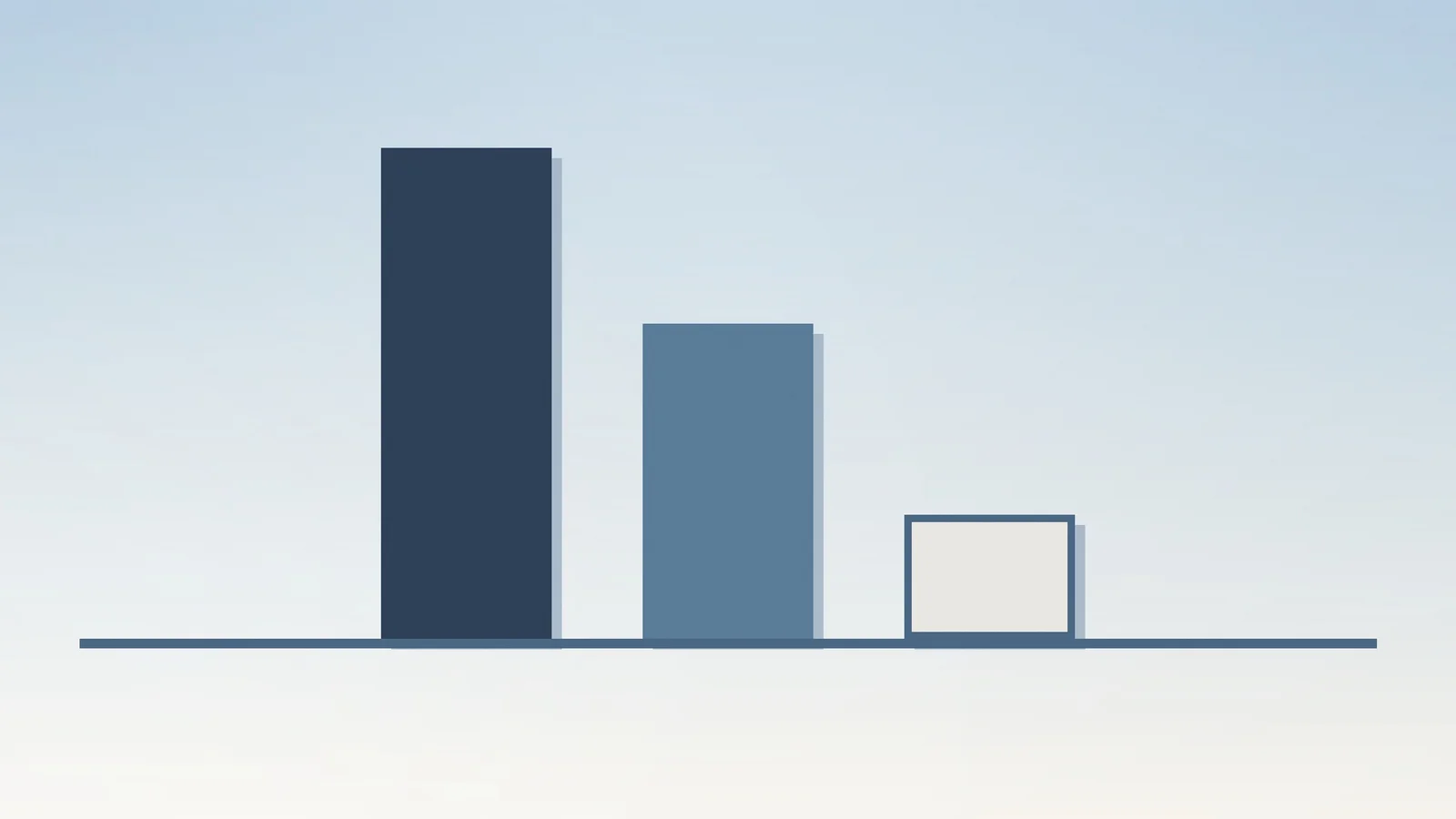 A steep descending staircase of pale blue blocks beside a single dark block labeled only by shape,…