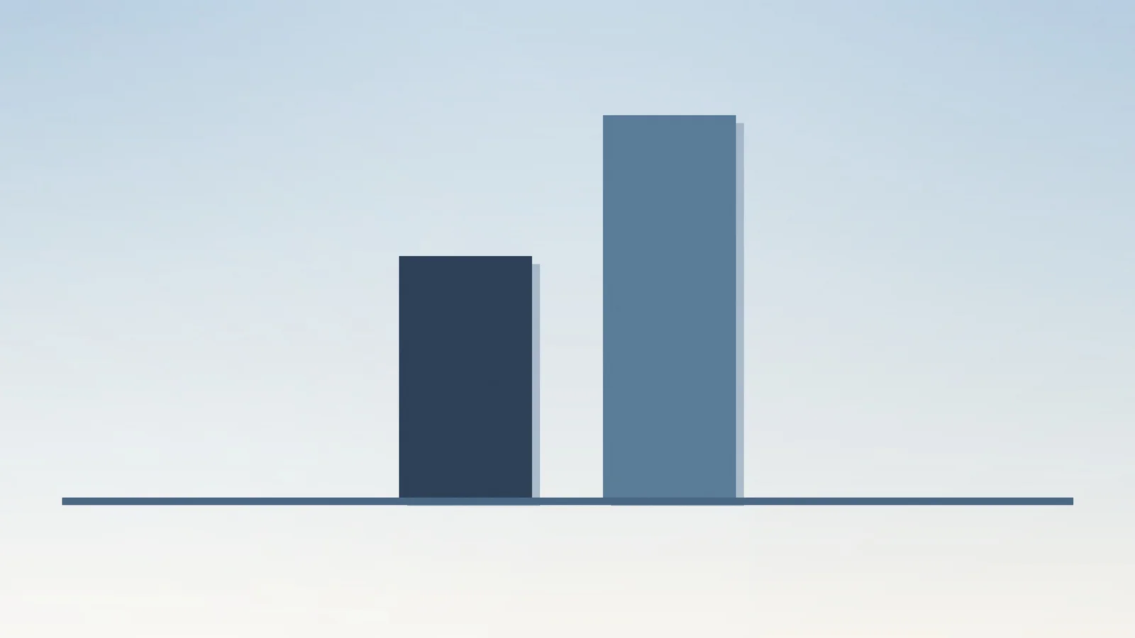 Editorial illustration of two solid bars on a shared baseline comparing substance-related…