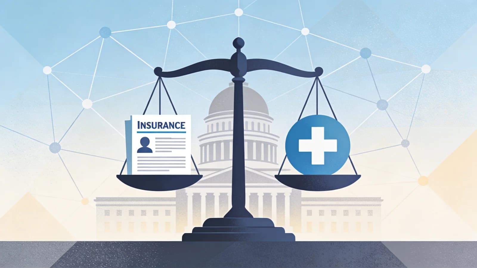 Scales of justice representing insurance parity enforcement and healthcare access