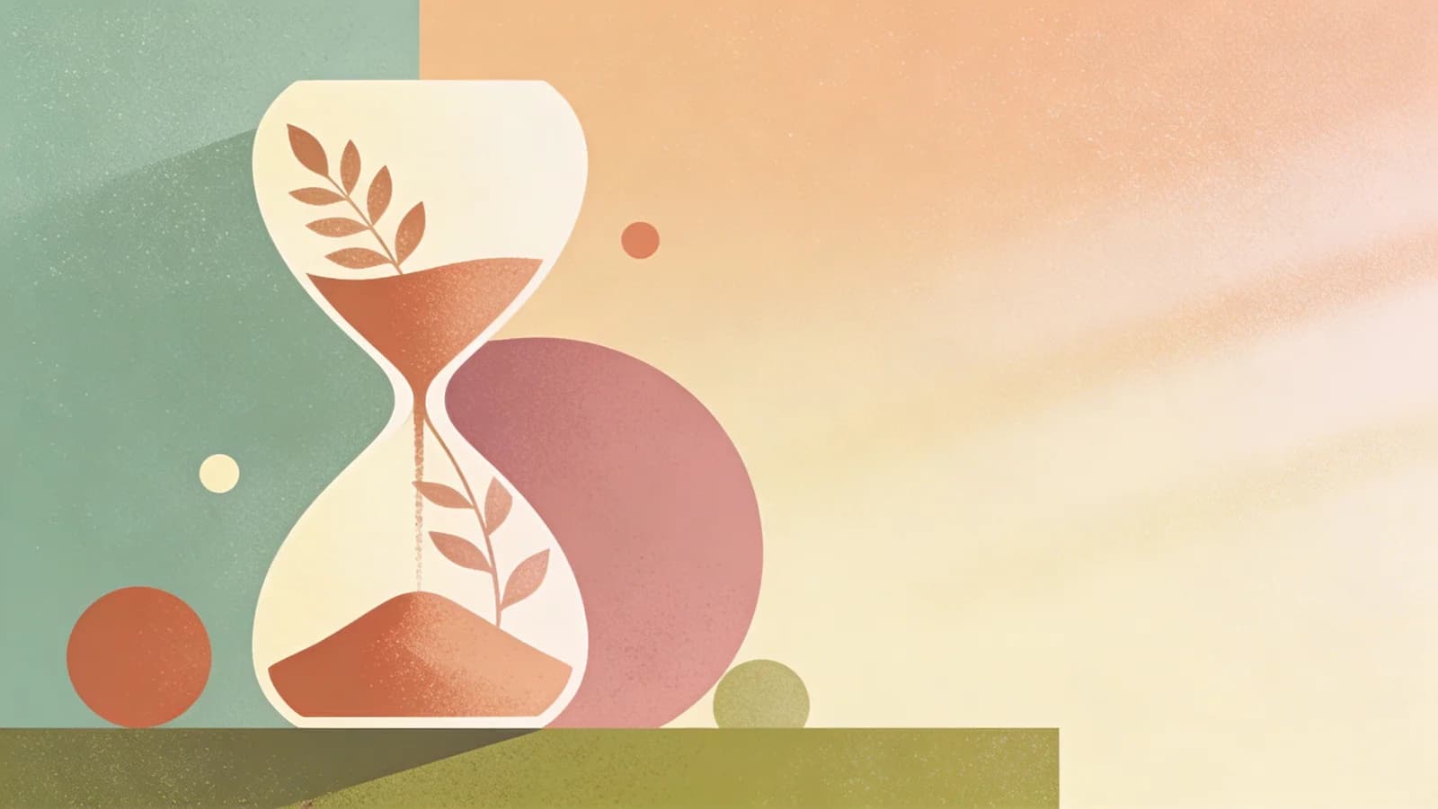 Clean editorial illustration of an hourglass with cannabis leaves, symbolizing treatment delays…