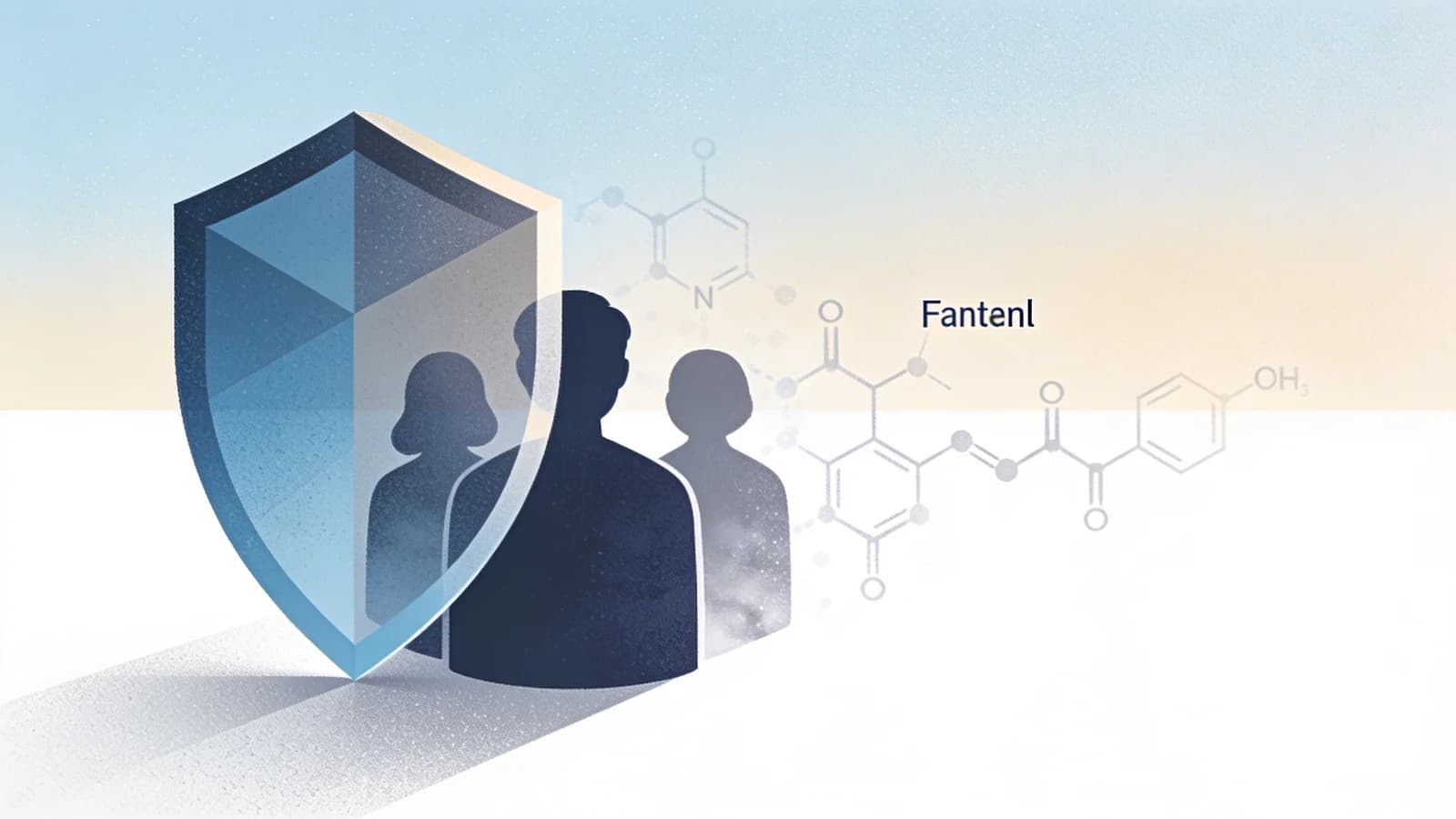 Abstract illustration representing protection and enforcement against fentanyl crisis
